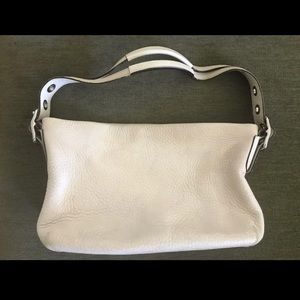 Coach Shoulder Bag Off White Pebble Leather